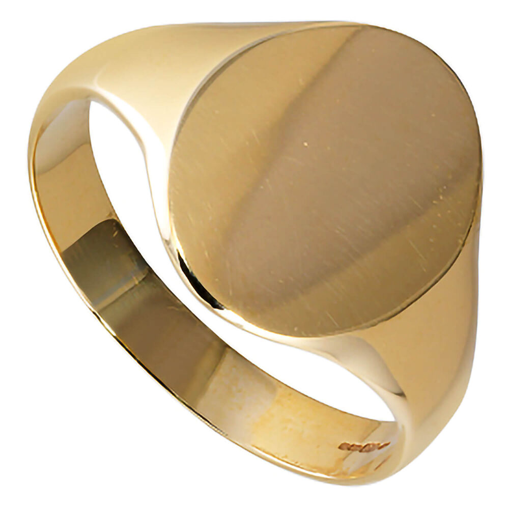 Men's 9ct gold oval signet ring