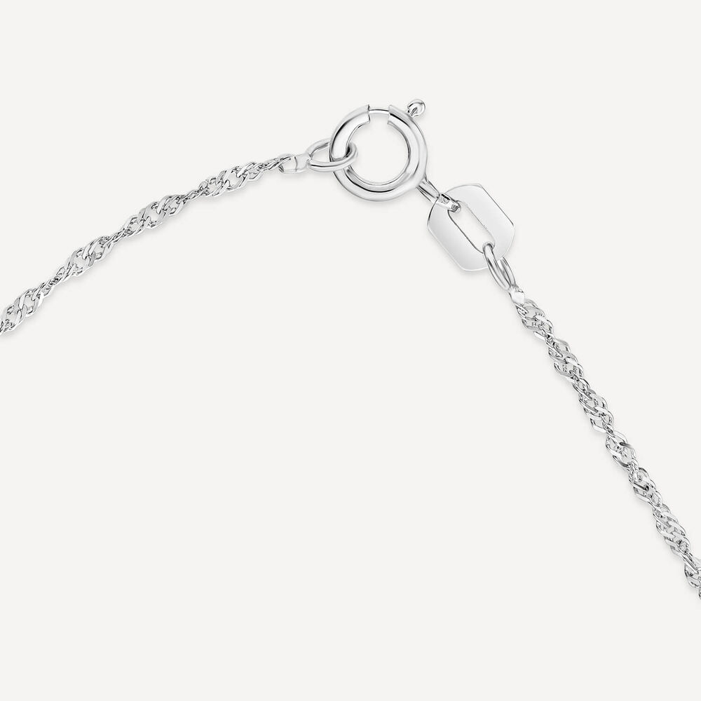 9ct White Gold Tear Shape Cubic Zirconia Pave Pendant image number 4