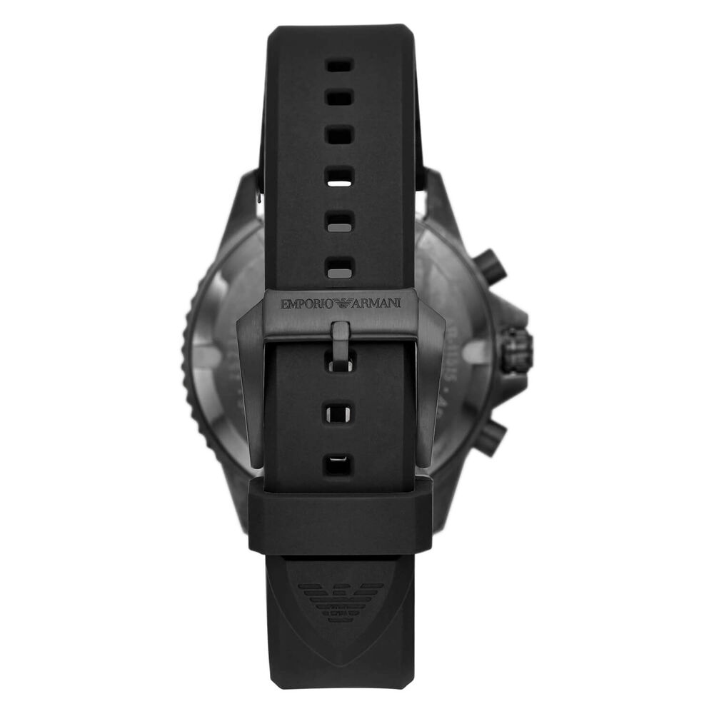 Emporio Armani Diver 43mm Black Dial Black Rubber Strap Watch image number 3