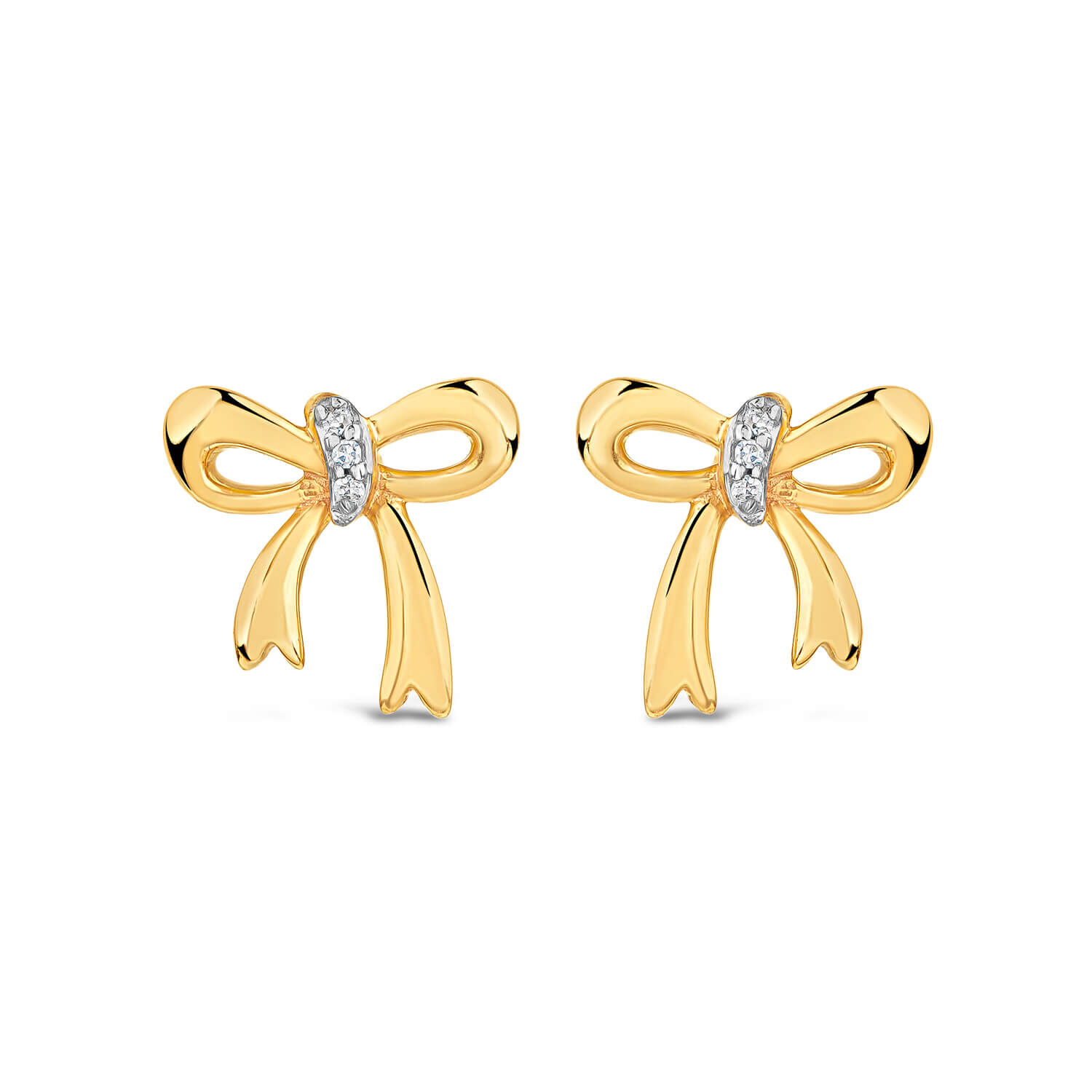 Gold bow earrings studs 2025