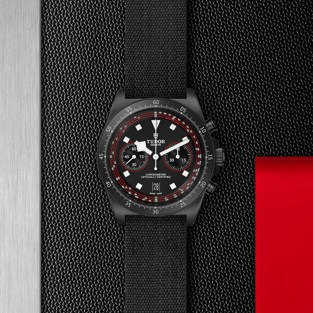 TUDOR Pelagos FXD Chrono Cycling Edition 43mm Black Dial Fabric Strap Watch image number 3
