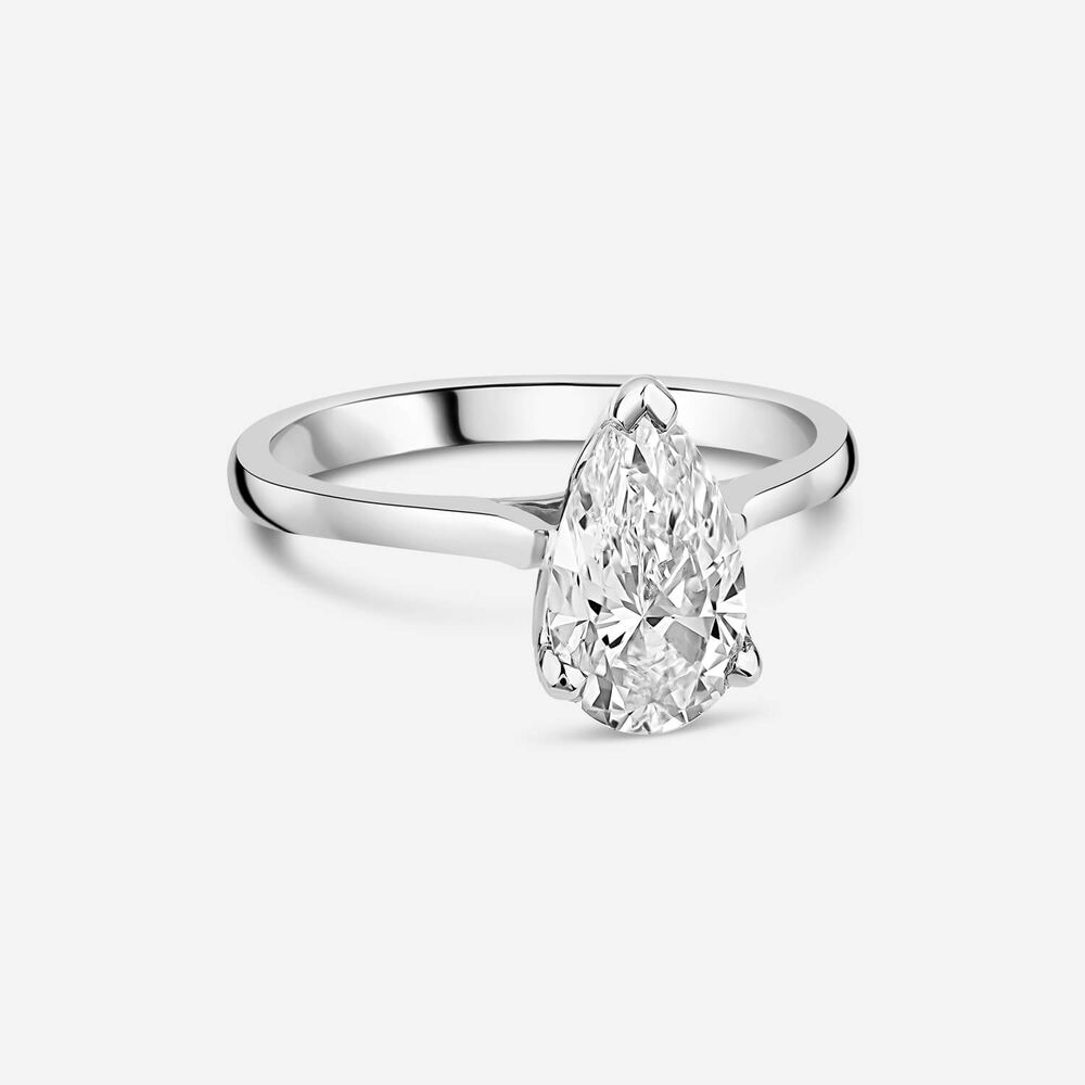 Born Platinum Lab Grown 1.50ct Pear Diamond Ring image number 2