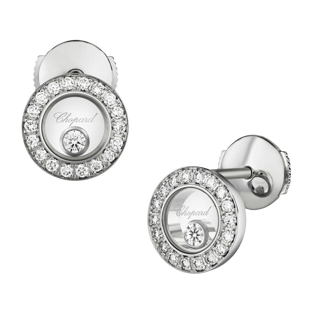 Chopard 18ct White Gold 0.38ct Diamond Icon Round Earrings image number 1