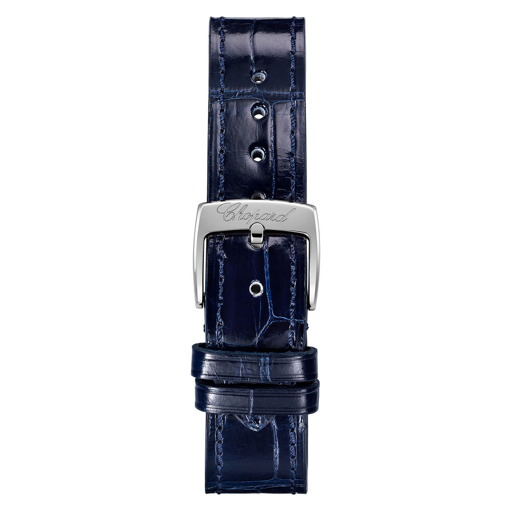 Chopard Happy Sport Silver Dial Diamonds Blue Leather Strap Watch image number 3