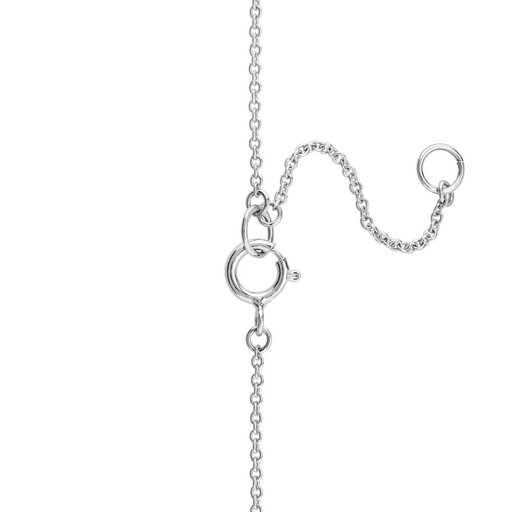 9ct White Gold Cubic Zirconia Tear Drop Pendant image number 2