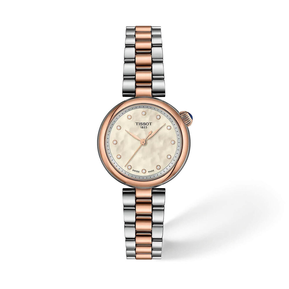 Tissot Desir 28mm Champagne MOP Dial Grey & Rose Gold Stainless Steel Bracelet Watch