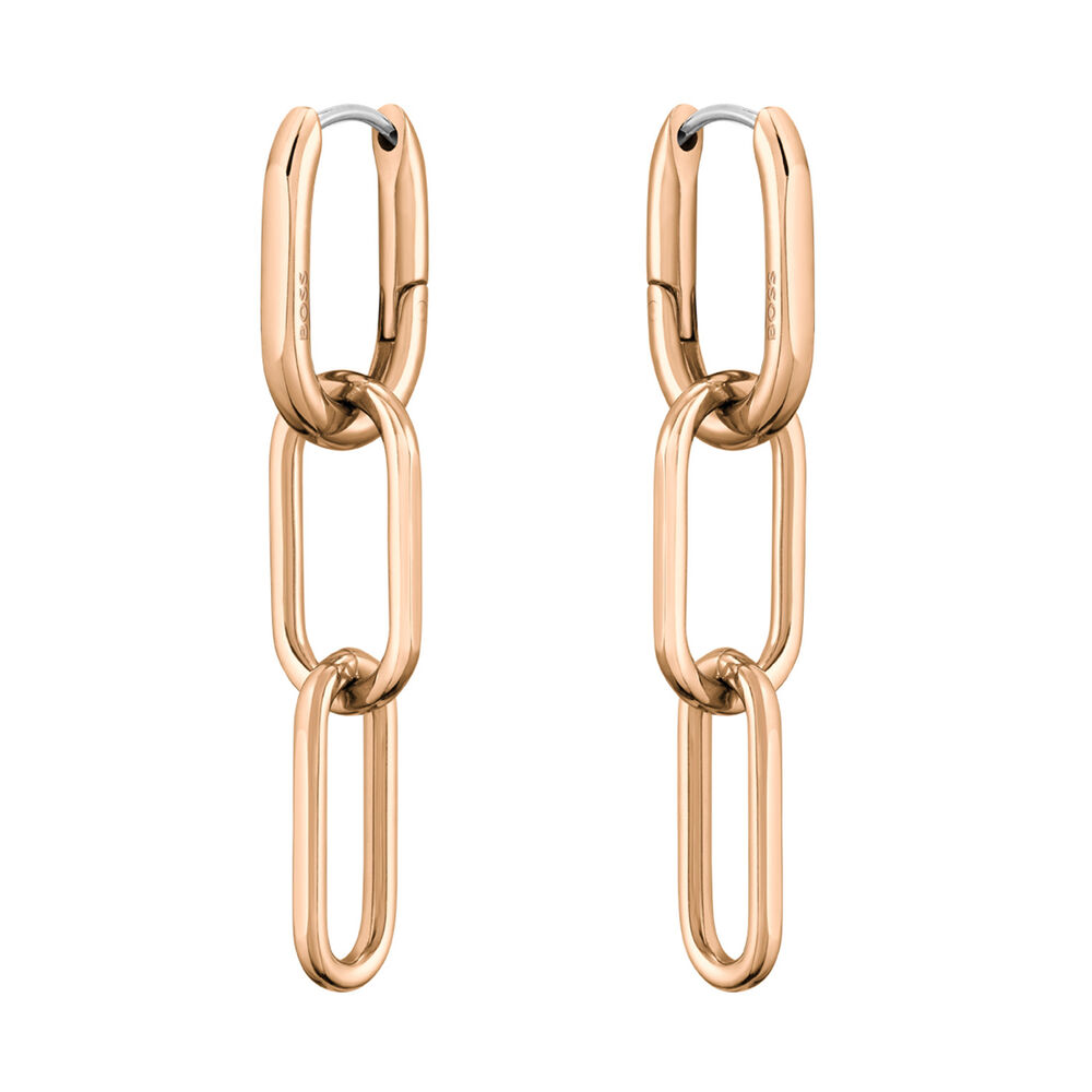 BOSS Ladies Tessa Carnation Gold IP Earrings