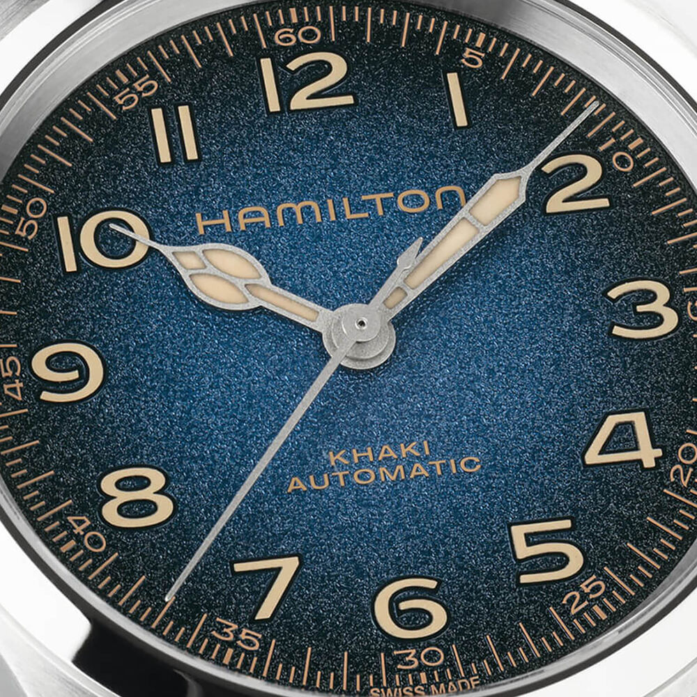 Hamilton Khaki Field Murph 38mm Blue Dial Black Leather Strap Watch