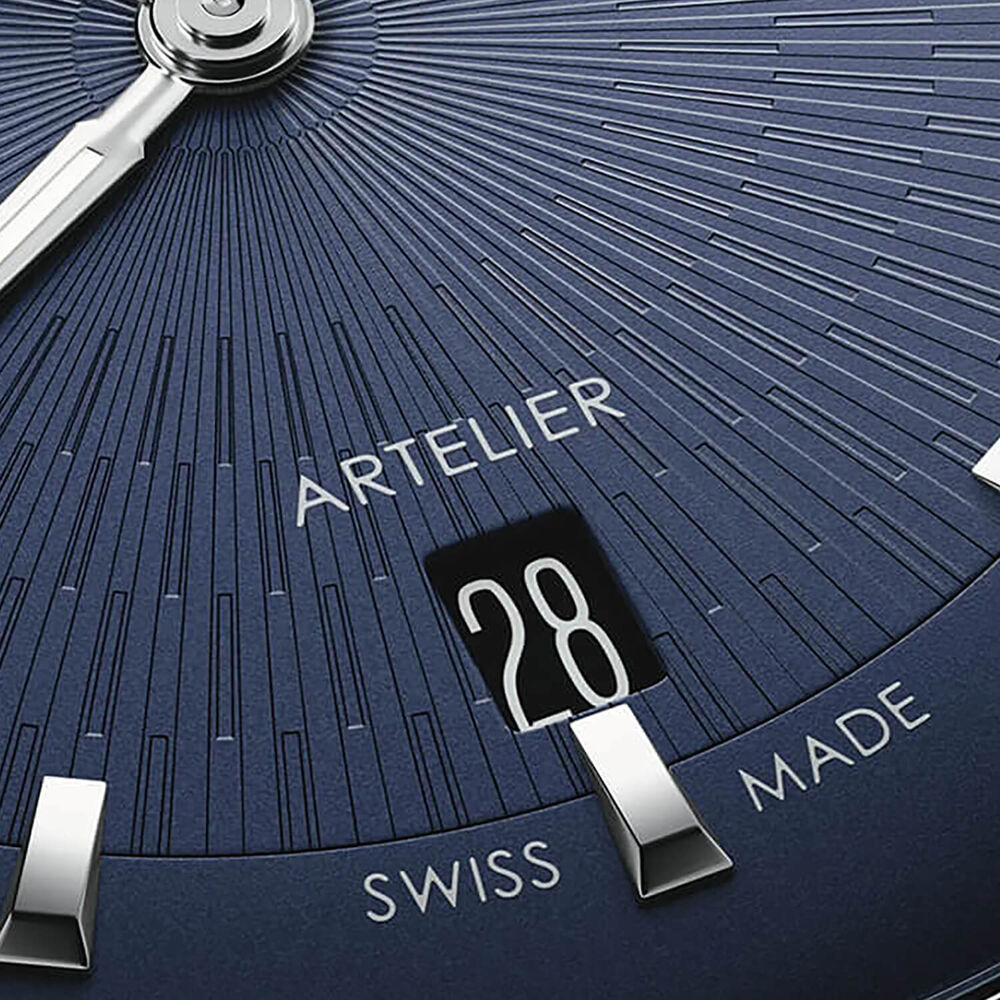 Oris Artelier Date 38mm Blue Dial Black Steel Bracelet Watch