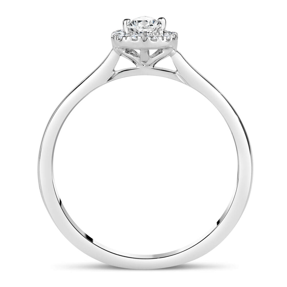 9ct White Gold 0.25ct Diamond Pear Cut Halo Ring image number 2