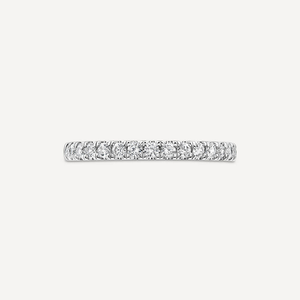 18ct White Gold 2mm Split Claw 0.25ct Diamond Wedding Ring image number 1