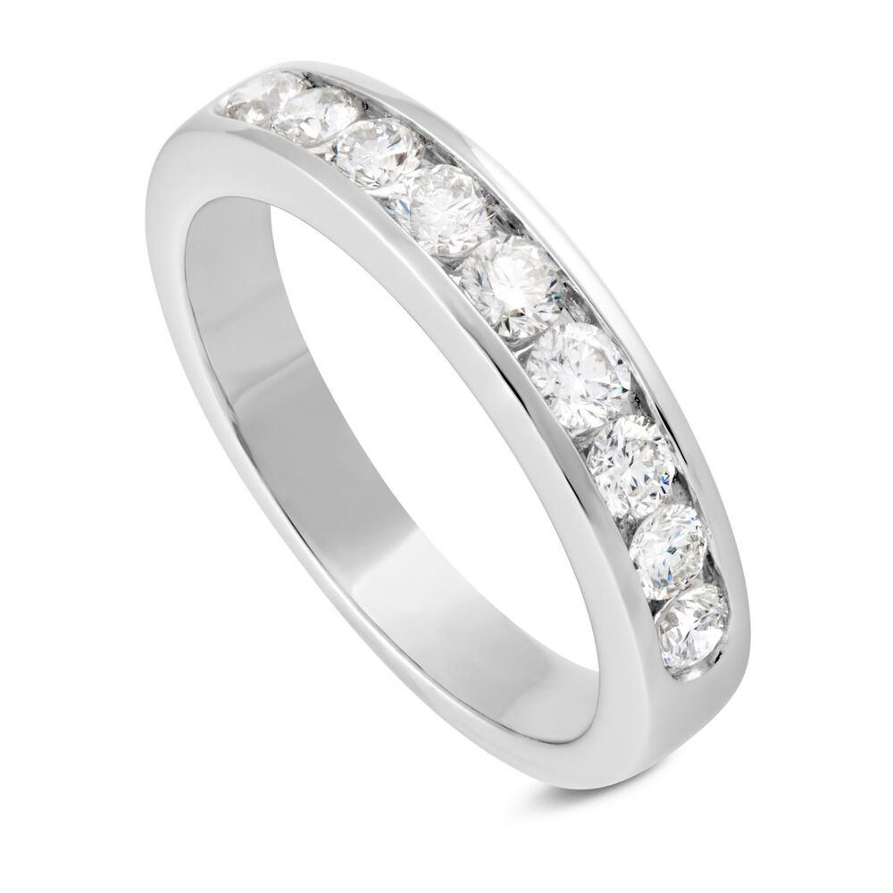18ct white gold 0.75 carat diamond channel set eternity ring image number 0