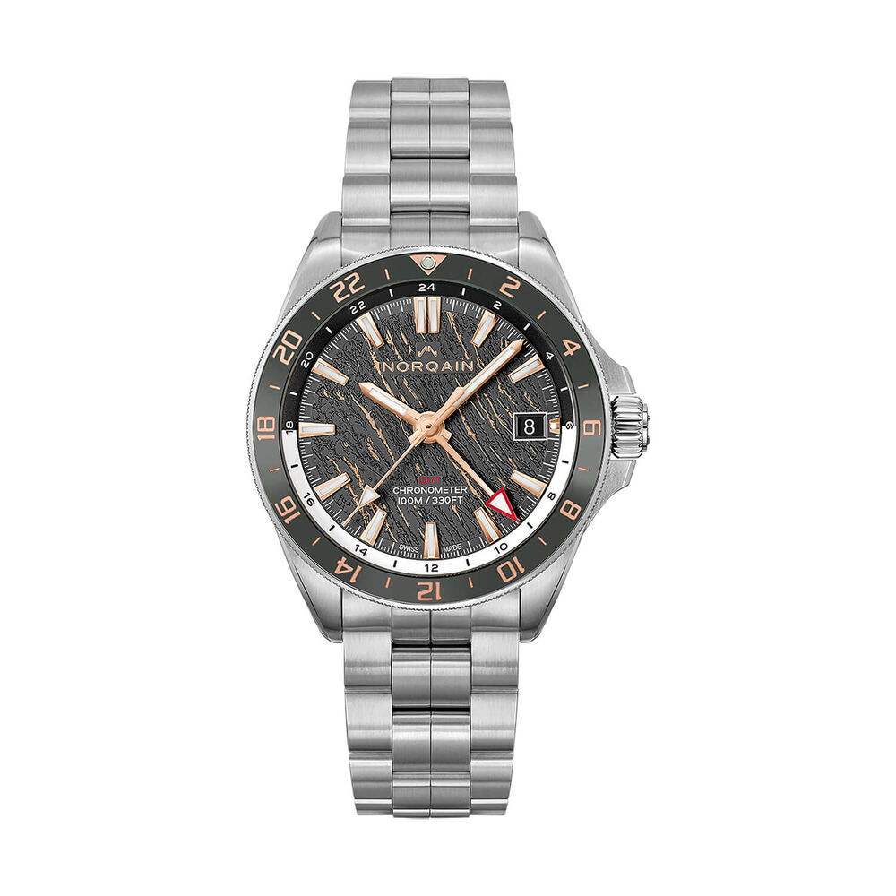 NORQAIN NEVEREST GMT Glacier 41mm Anthracite Dial Steel Bracelet Watch image number 0