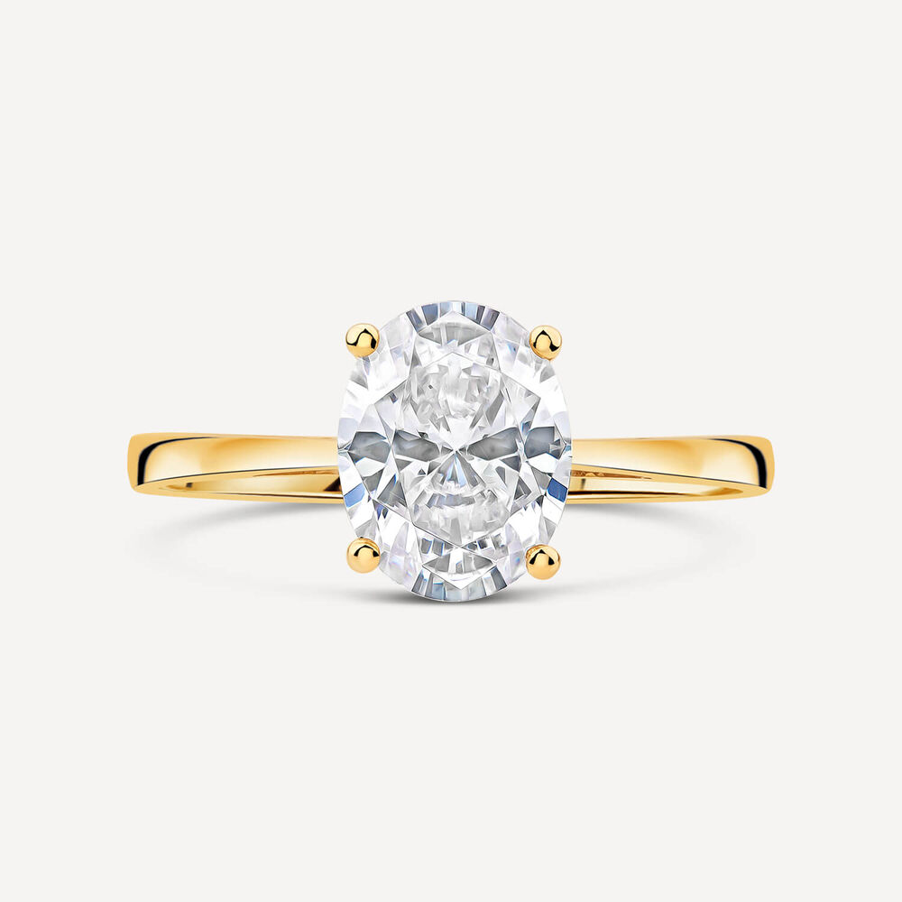9ct Yellow Gold Oval Cubic Zirconia Promise Ring image number 1