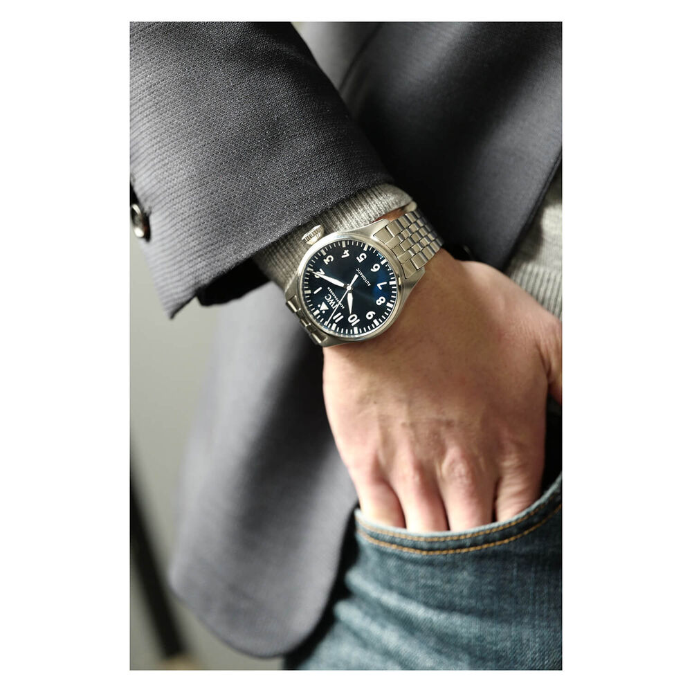 IWC Schaffhausen Big Pilot's Watch 43 Blue Dial Bracelet Watch image number 10