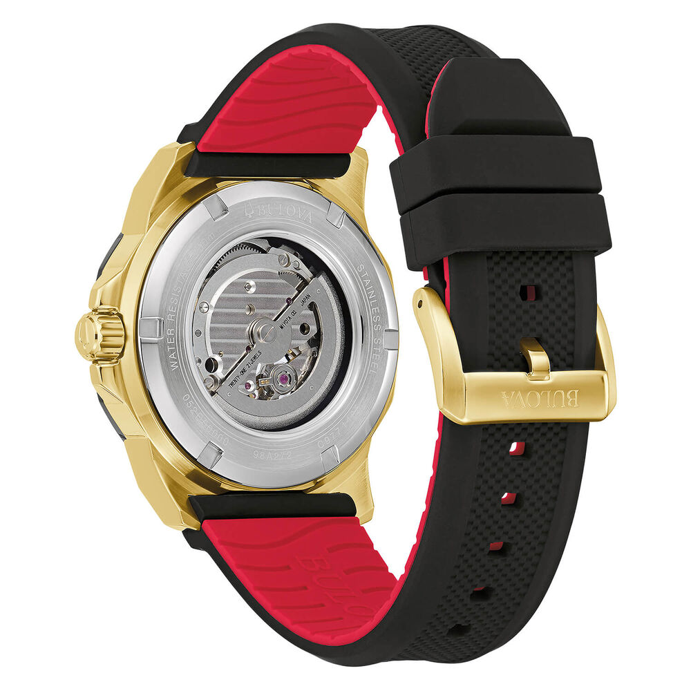 Bulova Men's Marine Star Black Dial Black Strap Watch image number 2