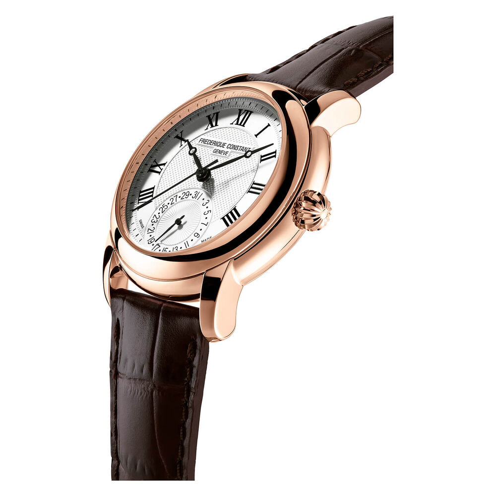 Frederique Constant Classics Rose Gold Plated Brown Strap Men's Watch image number 2