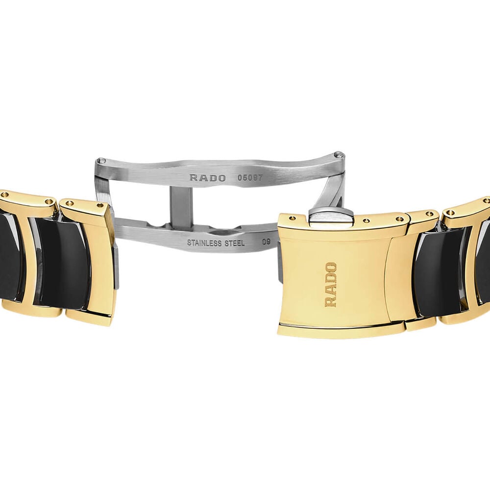 Rado Centrix Moonphase 35mm Black Dial Gold Plated Steel & Ceramic Bracelet Watch