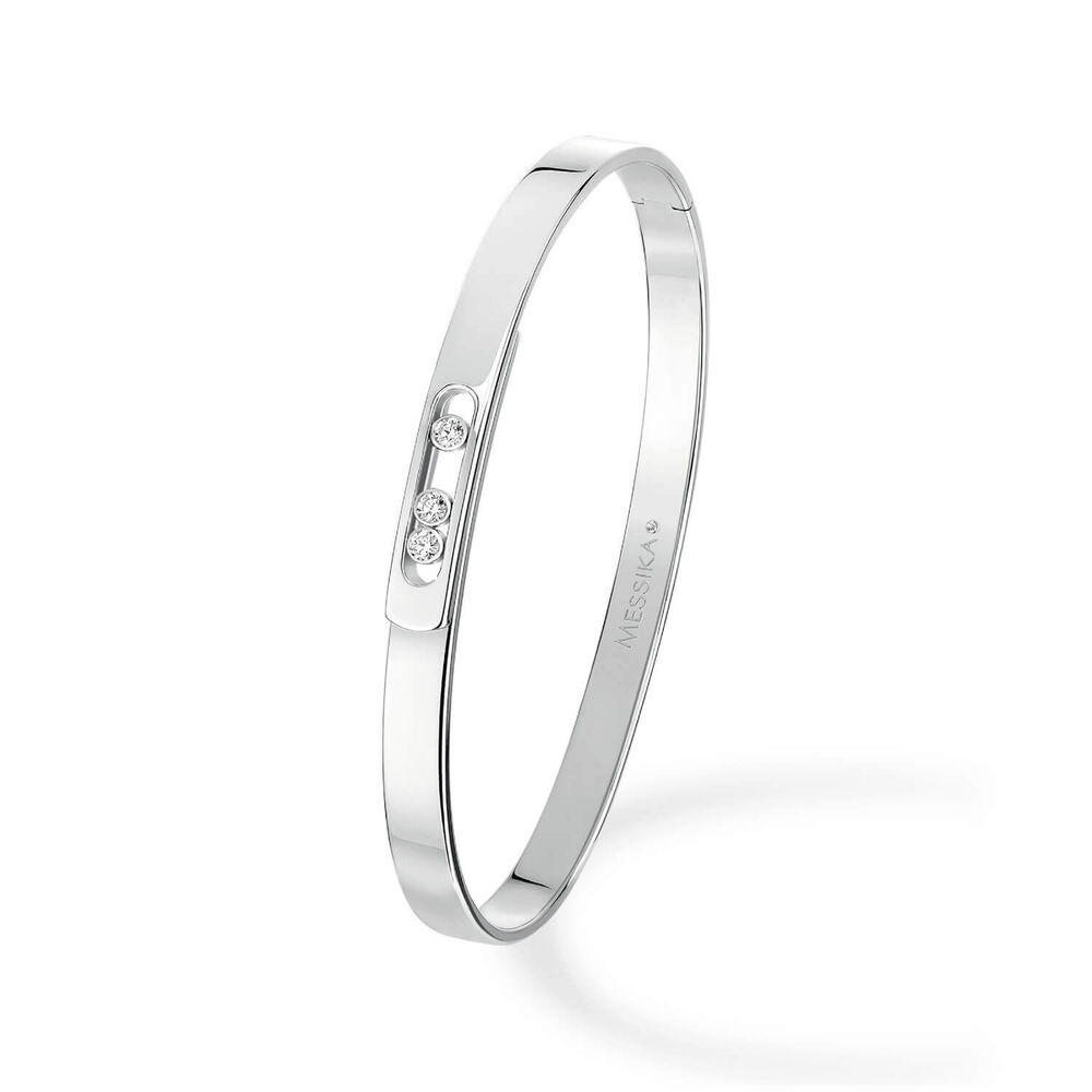 Messika Move Noa 18ct White Gold 0.11ct Bangle Bracelet image number 0