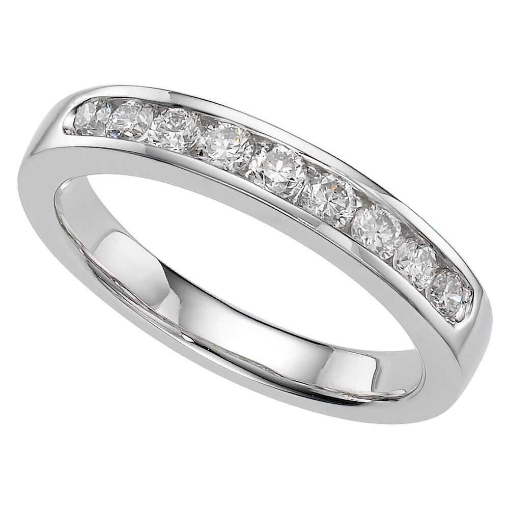 18ct white gold 0.33 carat diamond channel-set eternity ring image number 0