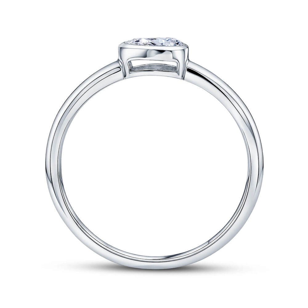 Born Contour 9ct White Gold 0.25ct Pear Lab Grown Diamond Bezel Set Ring