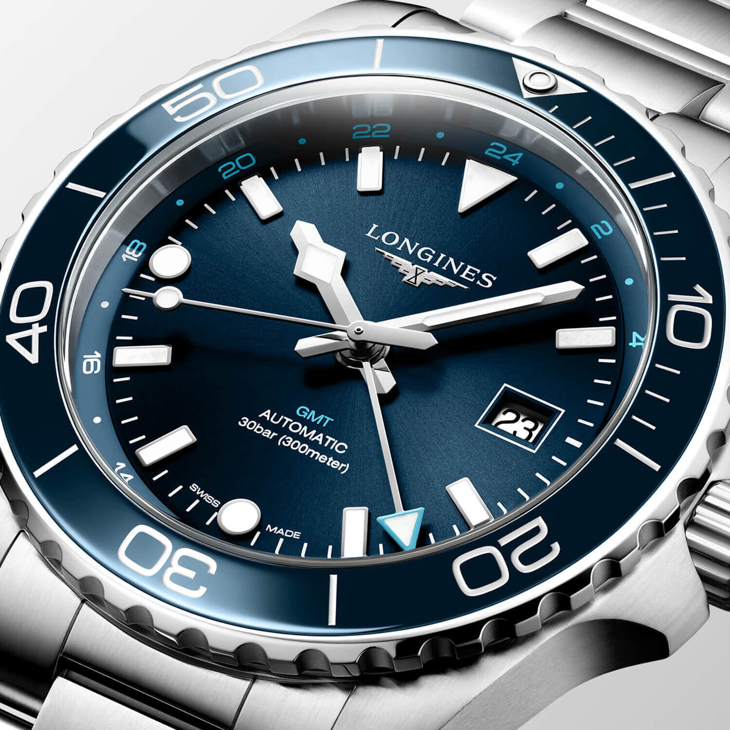 Longines Hydroconquest GMT 43mm Blue Dial Bracelet Watch
