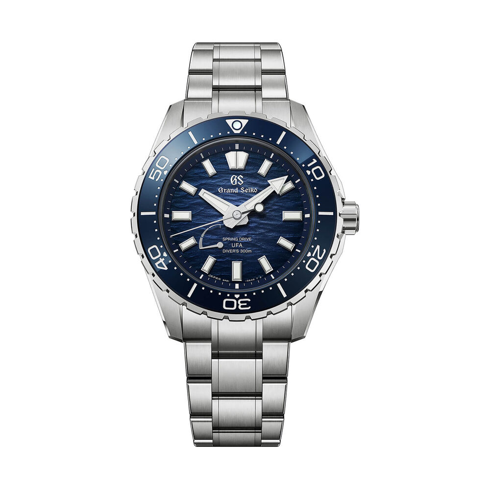 Grand Seiko &lsquo;Ushio&rsquo; Diver Spring Drive UFA 40.84mm Blue Dial Titanium Bracelet Watch