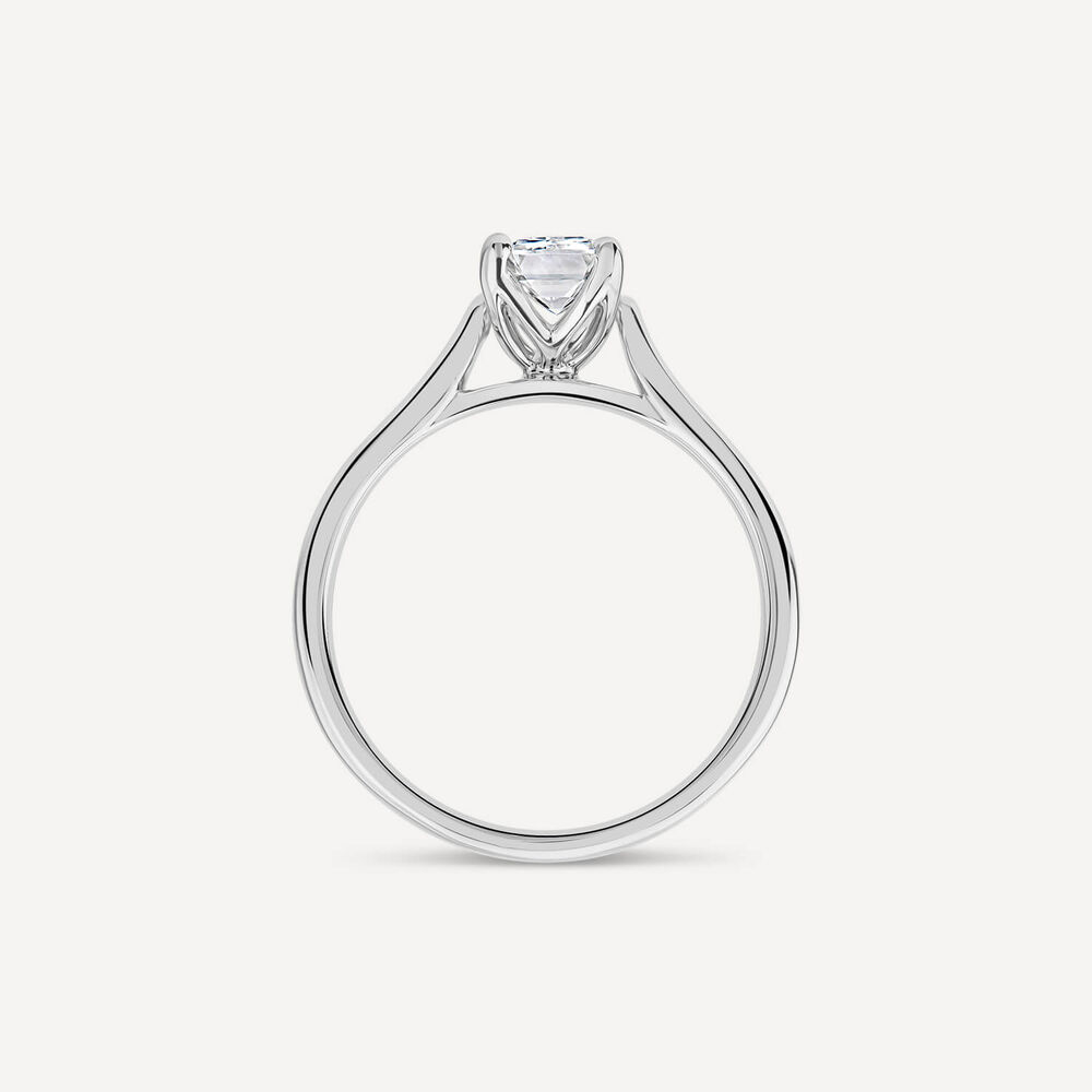 Born Platinum 1ct Lab Grown Emerald Cut Diamond Ring image number 3