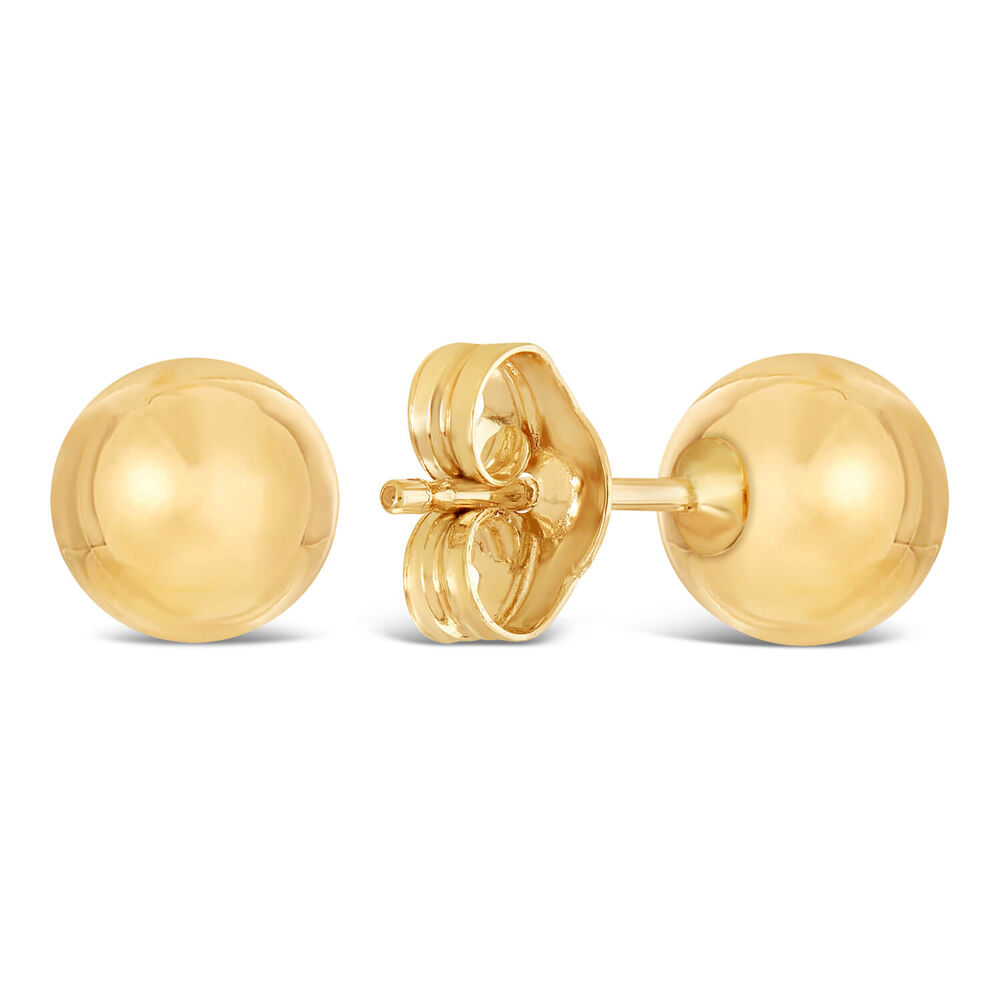 9ct Yellow Gold 6mm Polished Ball Stud Earrings image number 2