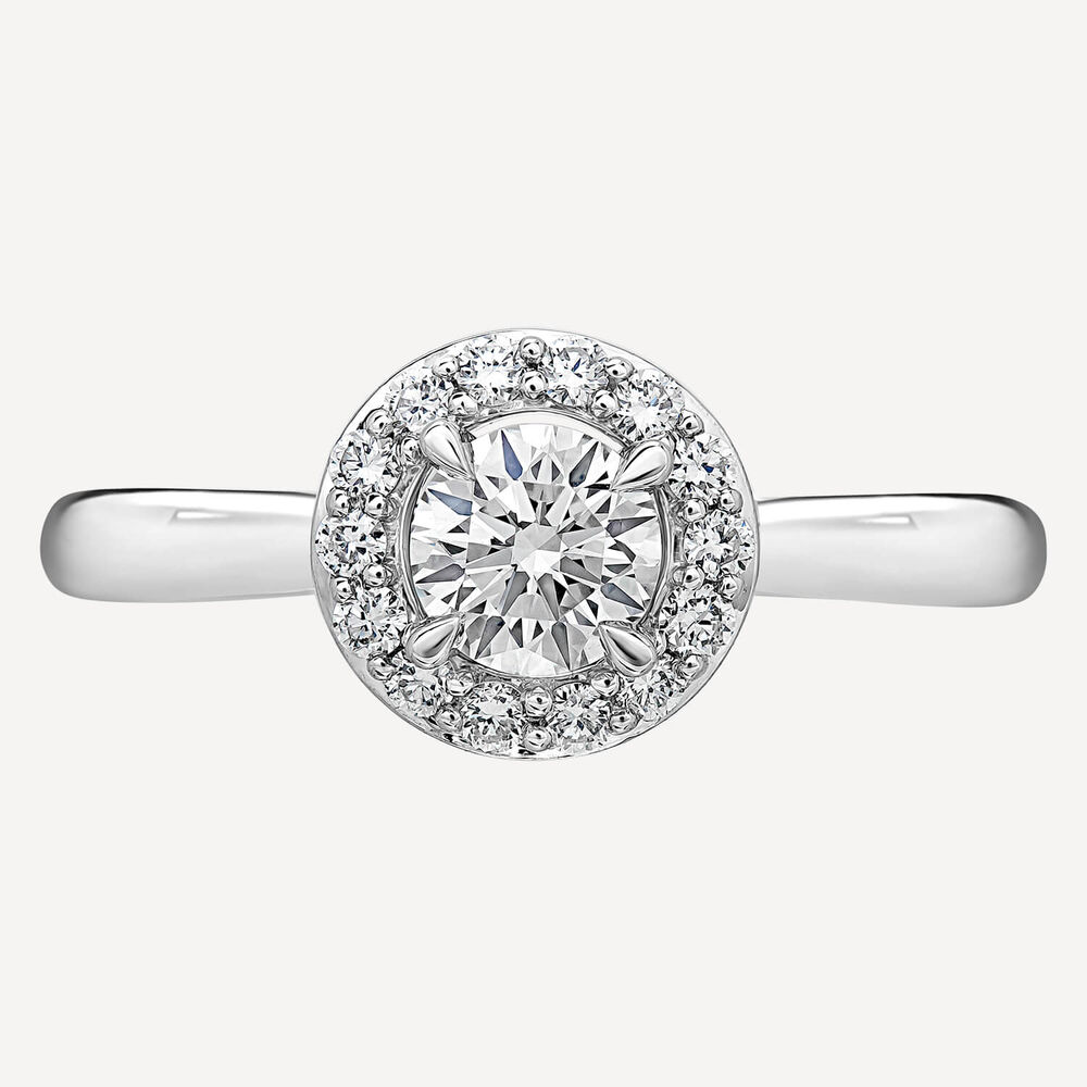 Platinum 0.55ct Amia Diamond Halo Ring image number 3