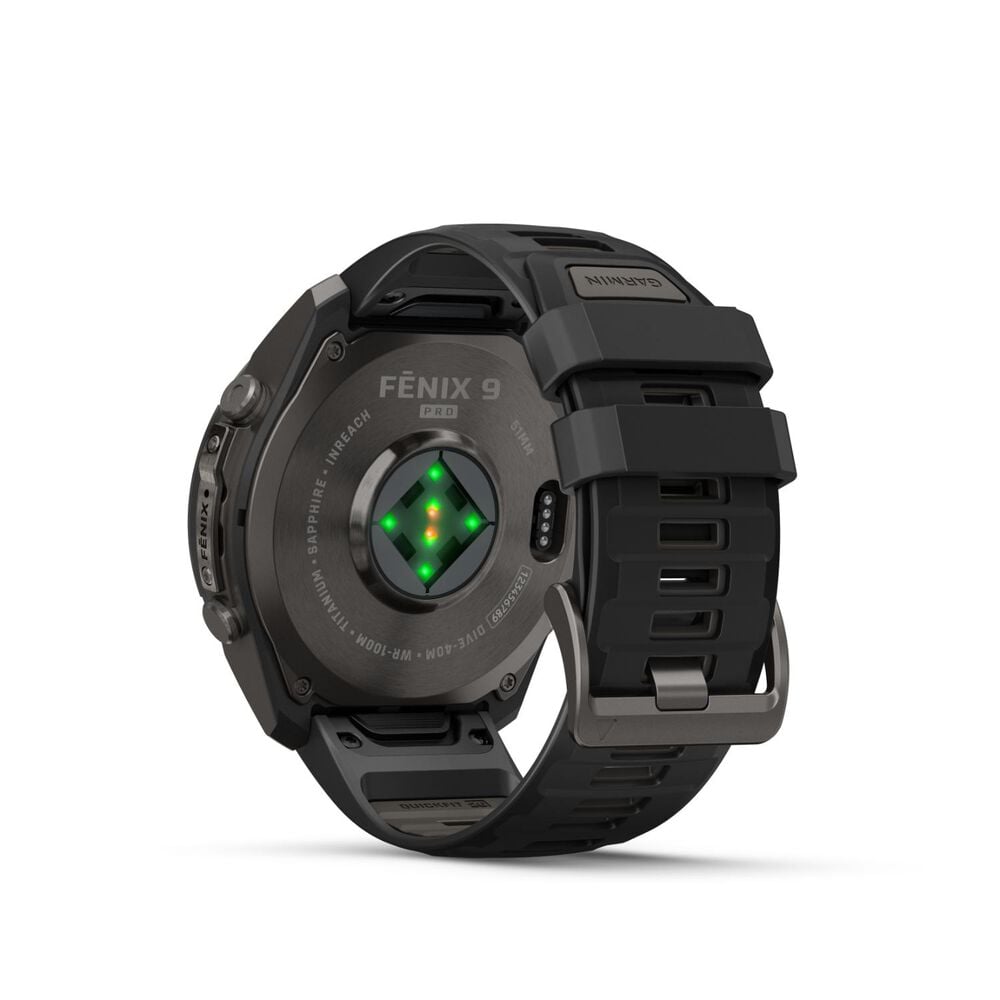 Garmin fenix 9 Pro 51mm Carbon Gray DLC Titanium Black/Pebble Grey Silicone Strap Watch