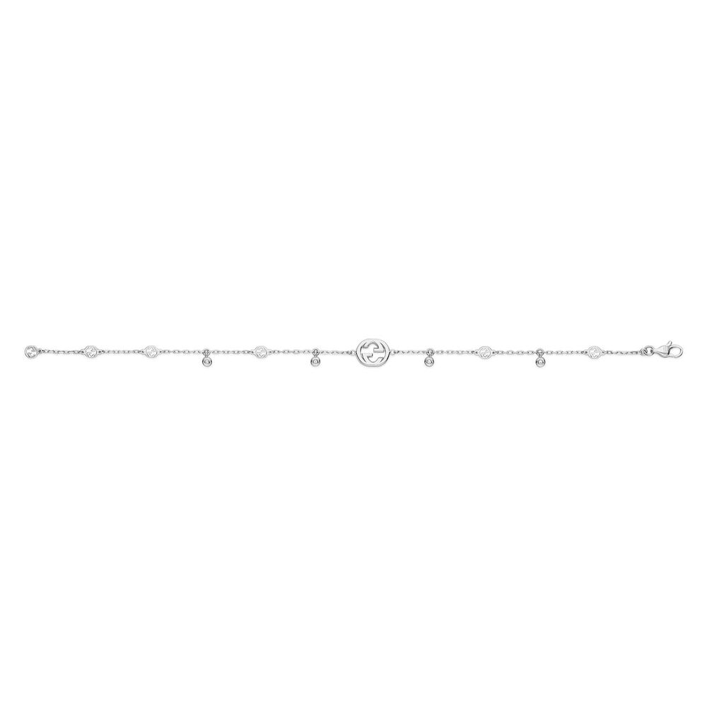 Gucci Interlocking White Gold Diamond Bracelet (Size M, 6.7") image number 2