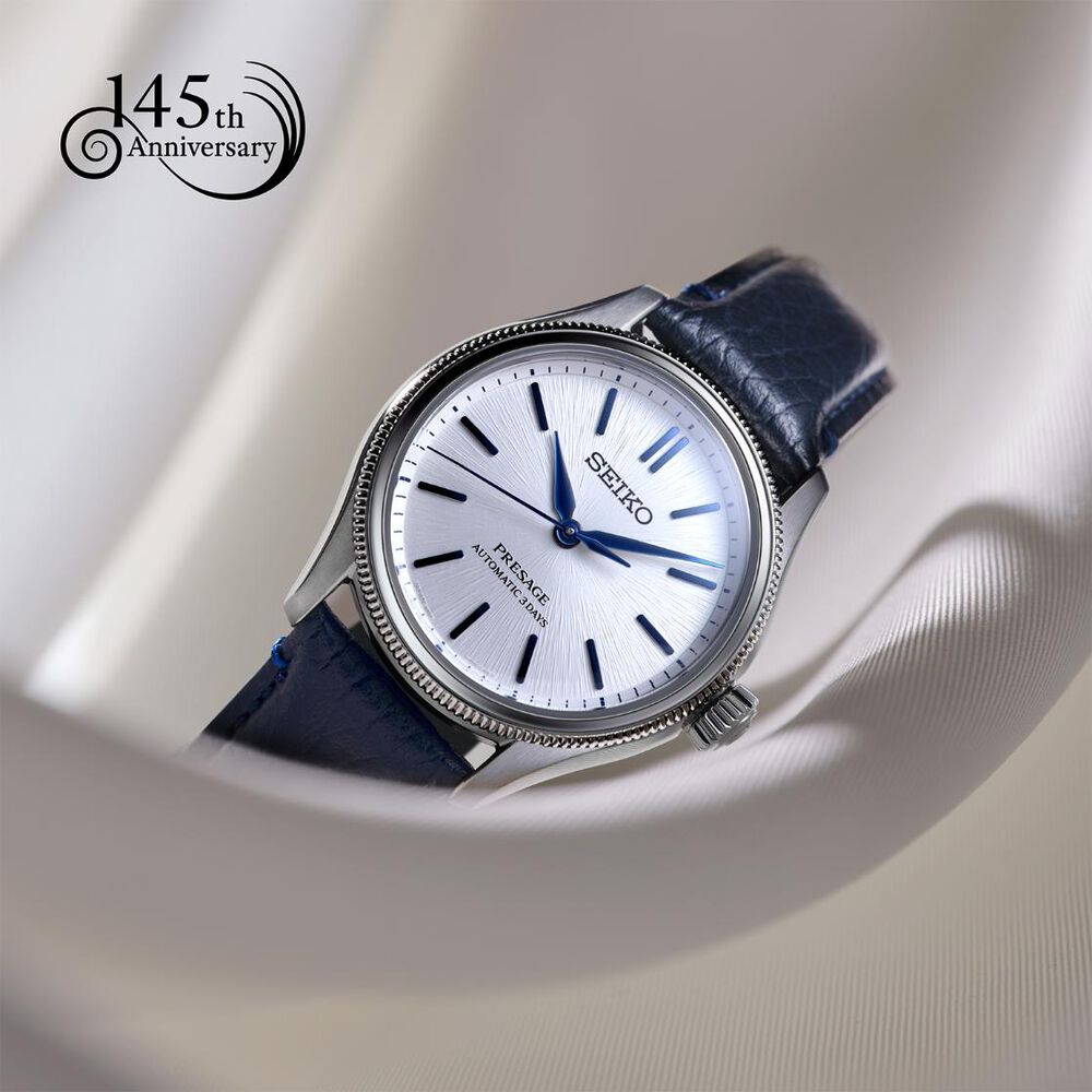 Seiko 145th Anniversary Presage Classic Series Limited Edition 'Shiro-neri' Leather Strap Watch