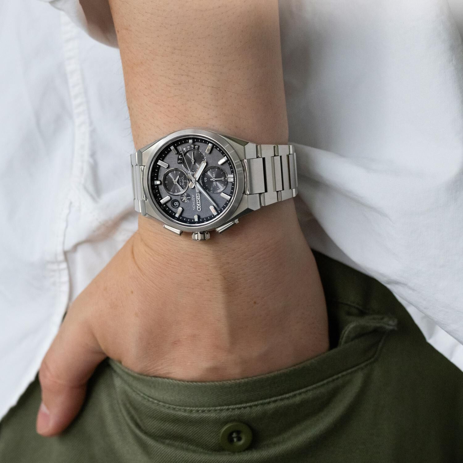 Seiko Astron GPS Solar 5X Chronograph Celestial Grey