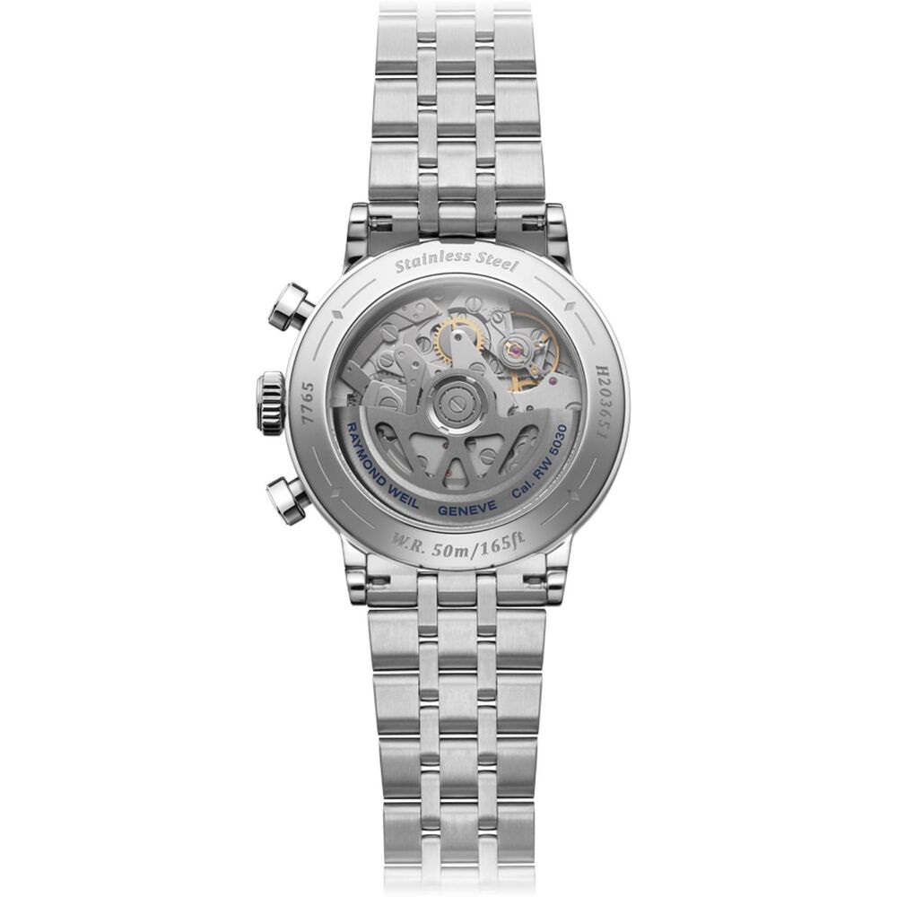 Raymond Weil Millesime Automatic Chronograph 39.5mm Midnight Blue Dial Steel Bracelet Watch image number 1