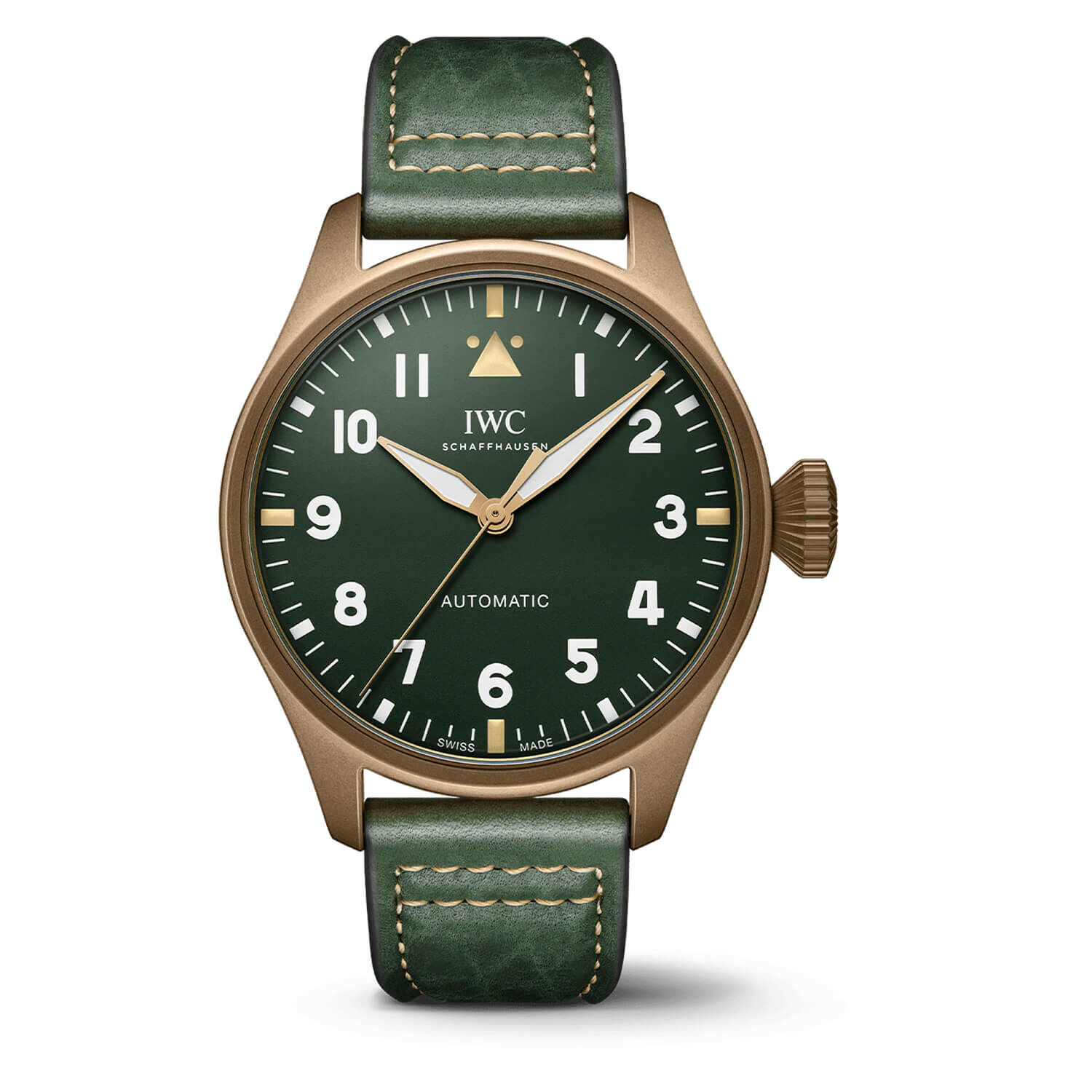 IWC Schaffhausen Big Pilot s Watch 43 Spitfire Green Dial Strap Watch