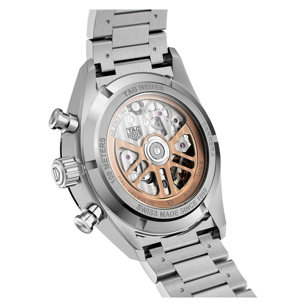 TAG Heuer Carrera Chronograph 42mm Black Dial Stainless Steel Bracelet Watch image number 2