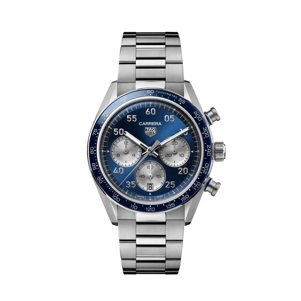TAG Heuer Carrera Chronograph Sport 42mm Blue Dial Steel Bracelet Watch