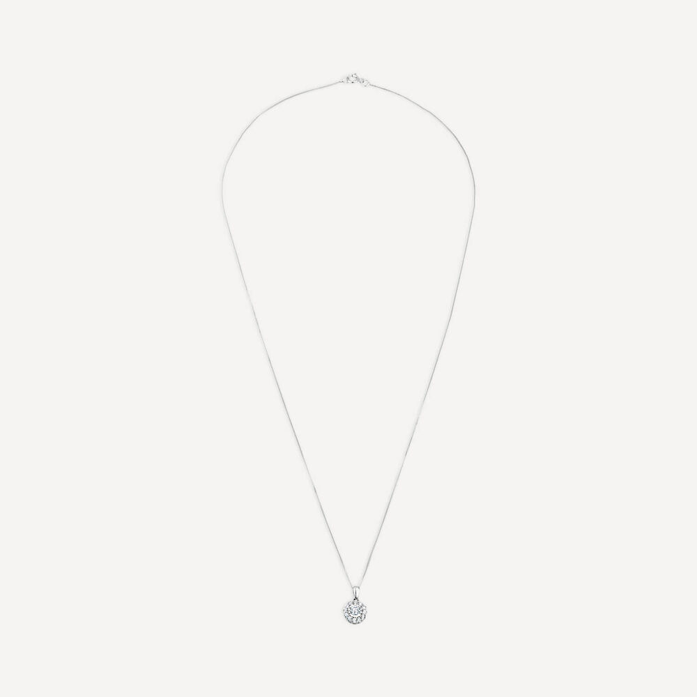9ct White Gold 0.32ct Illusion Round Halo Diamond Pendant image number 2