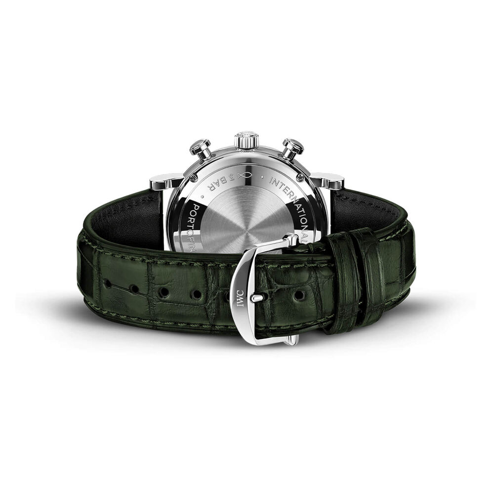 IWC Schaffhausen Portofino 39mm Green Dial Leather Strap Watch image number 3