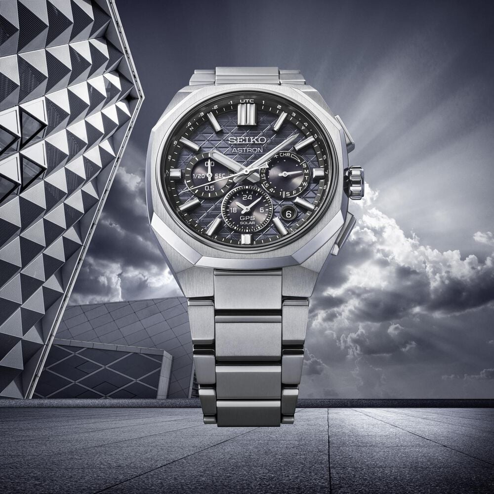 Seiko Astron 'Tesselate' 5X63 Astral Onyx Dial Titanium Bracelet Watch