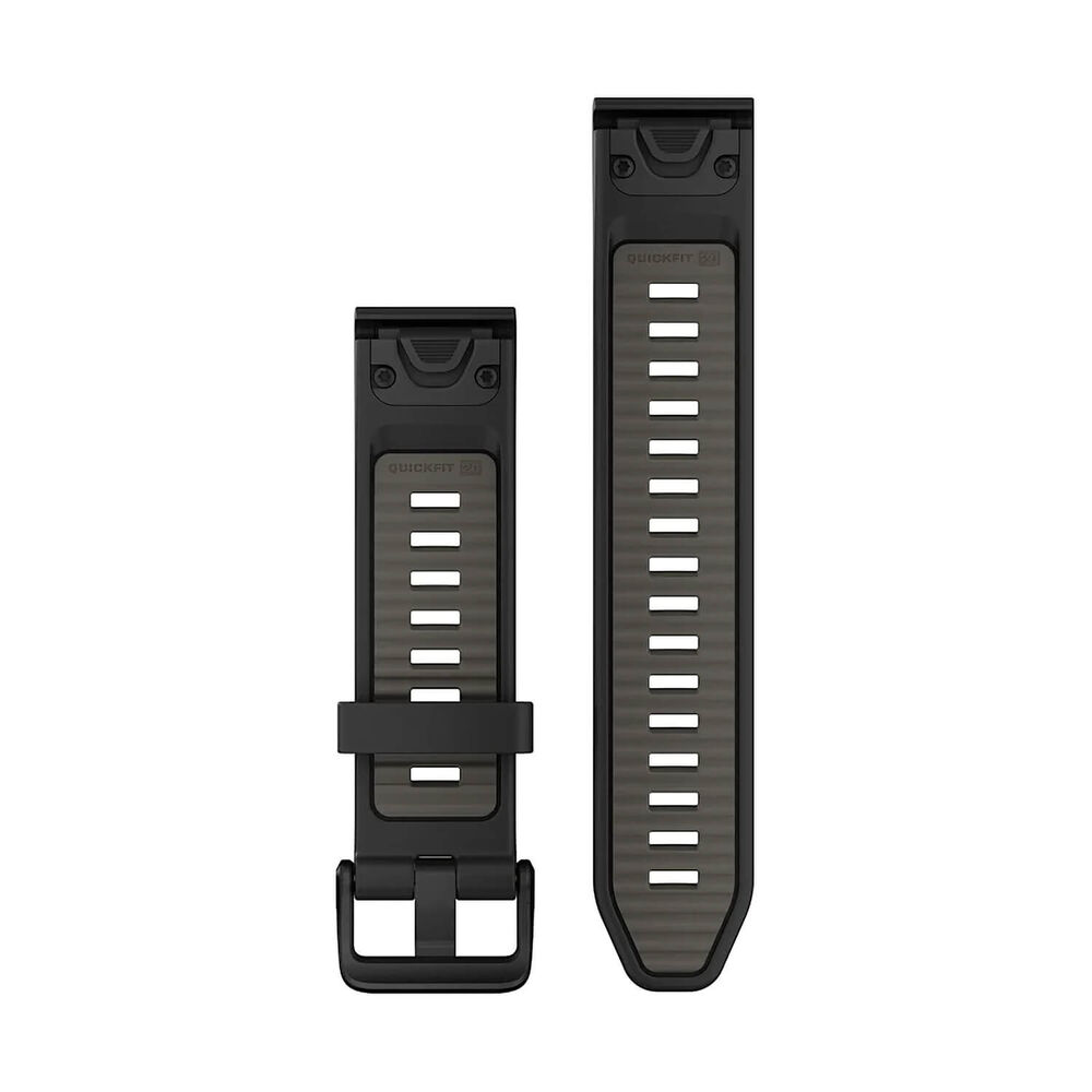 Garmin QuickFit® 20 Black & Pebble Gray Silicone Watch Strap image number 1