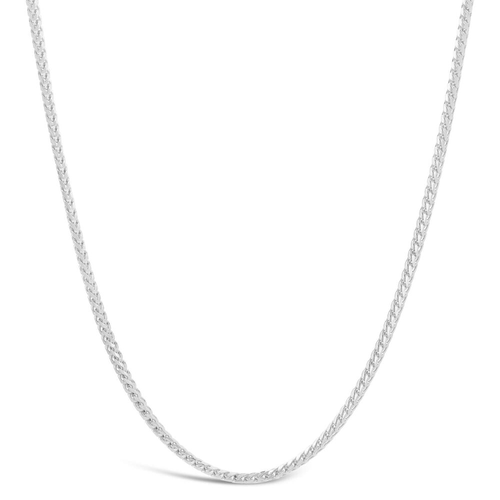 9ct White Gold Franco 20' Chain Necklace image number 0