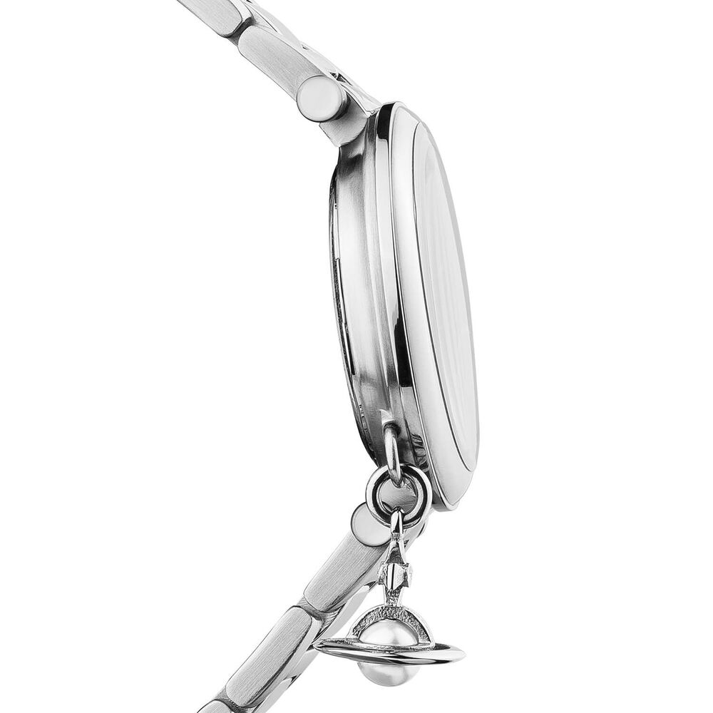 Vivienne Westwood Mother Orb 32mm White Mother of Pearl Dial Steel Bracelet Watch image number 4