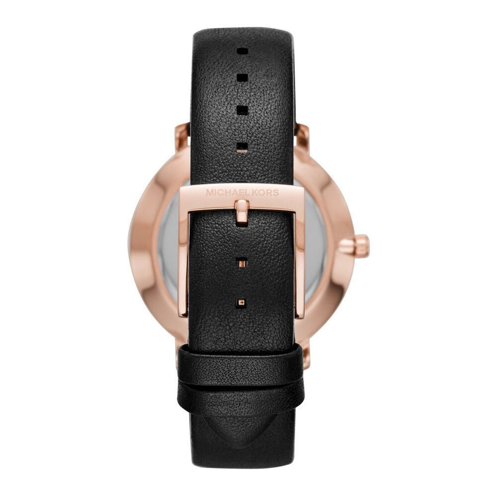Michael Kors Pyper Minimalist Black Leather Strap Ladies Watch image number 1