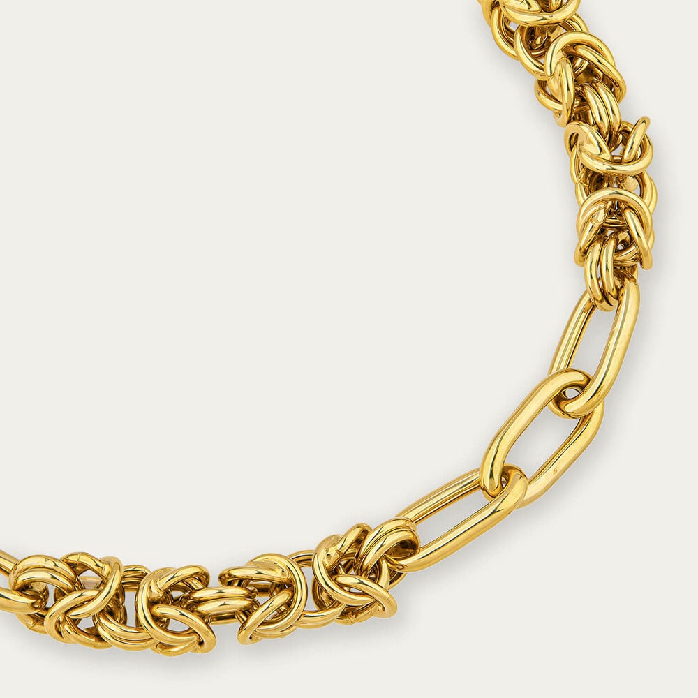 Yellow Gold Plated Sterling Silver Twist & Open Link Bracelet