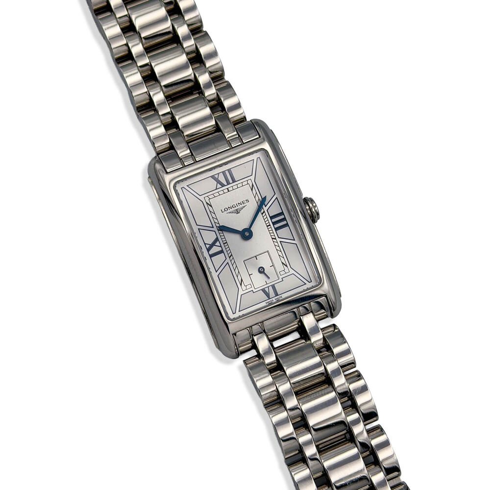 Pre-Owned Longines Elegance DolceVita 23.30x 37mm Silver Dial Blue Detail Bracelet Watch