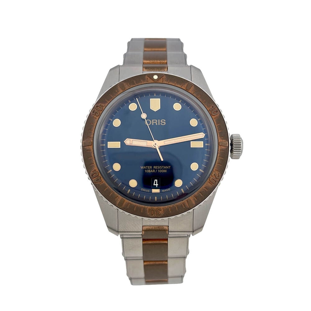 Pre-Owned Oris Divers 65 40mm Blue Dial Steel Bracelet Watch image number 0