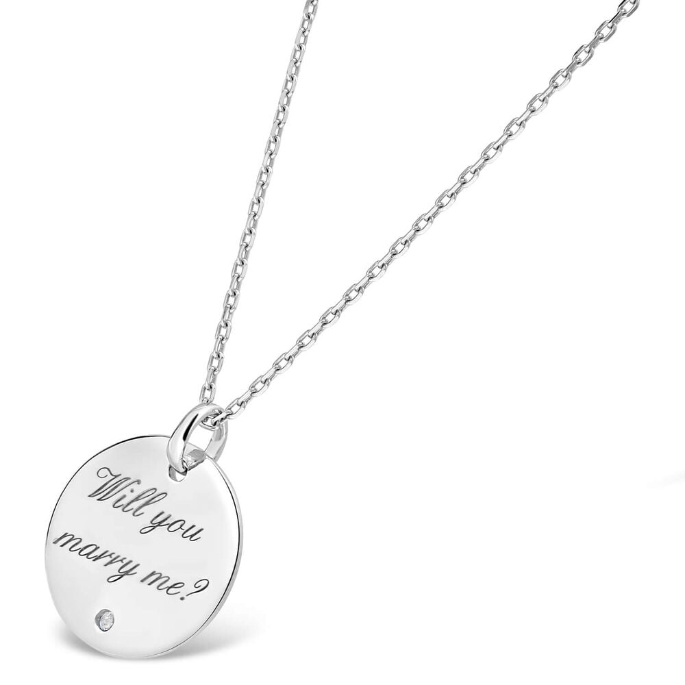 Sterling Silver 'Will You Marry Me' Pendant image number 2