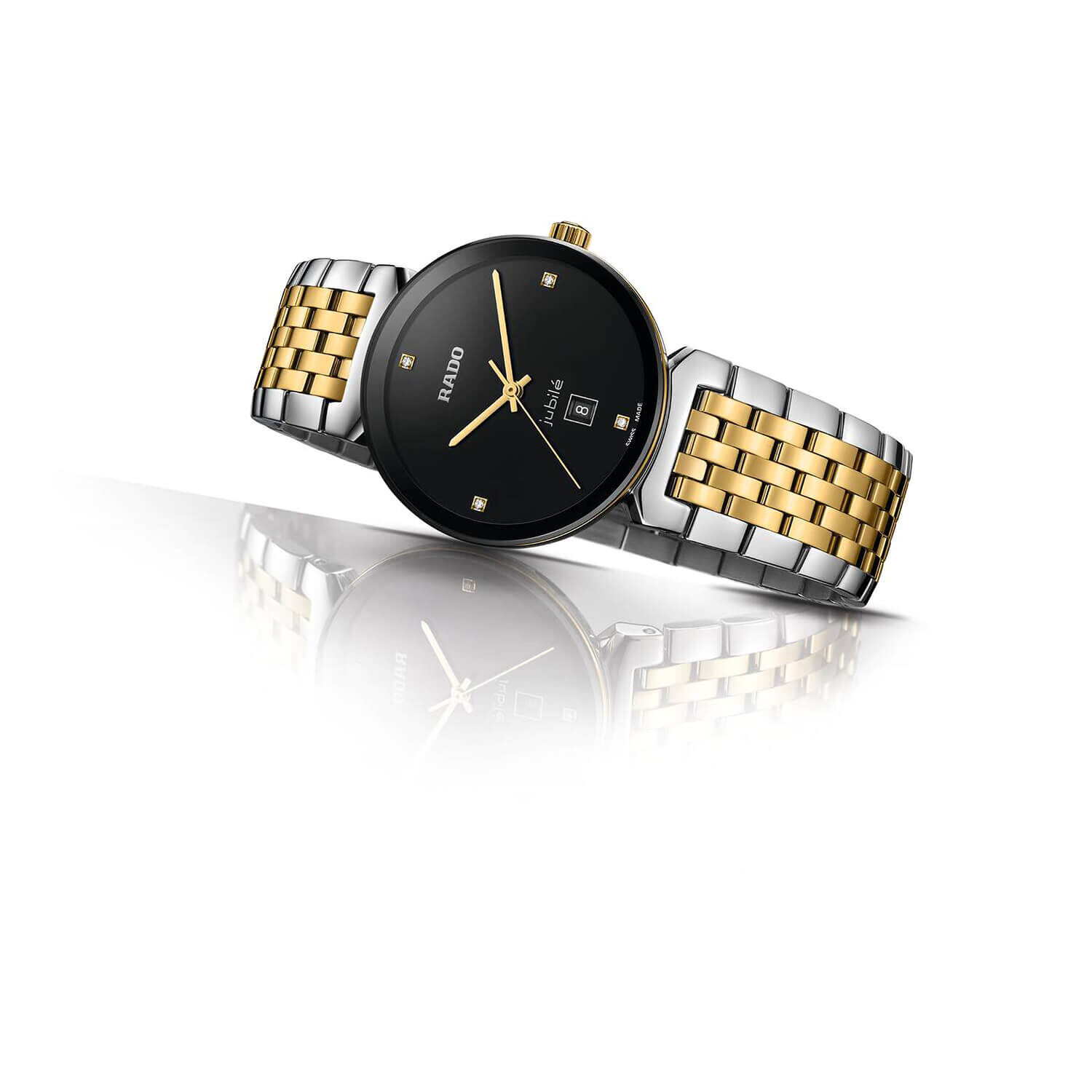 Rado Florence 30mm Diamond Dot Dial Yellow Gold Case Watch